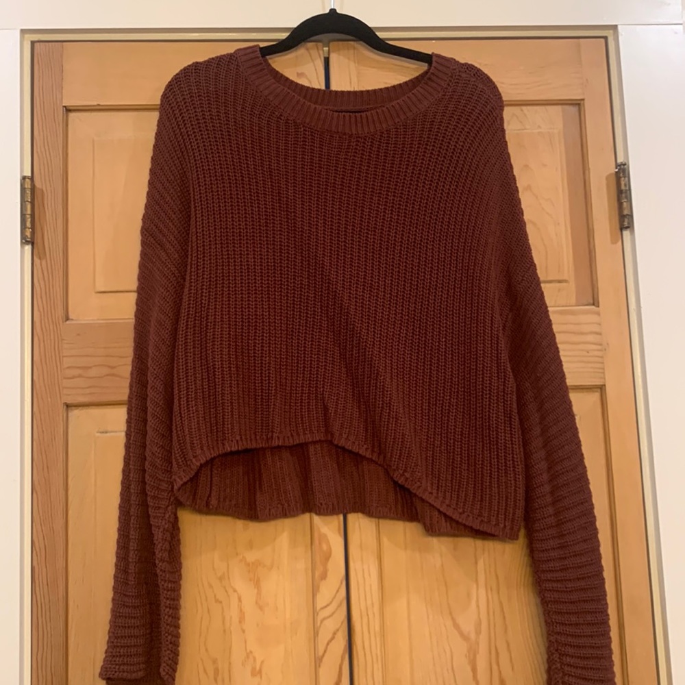 Aerie maroon flare sleeve sweater